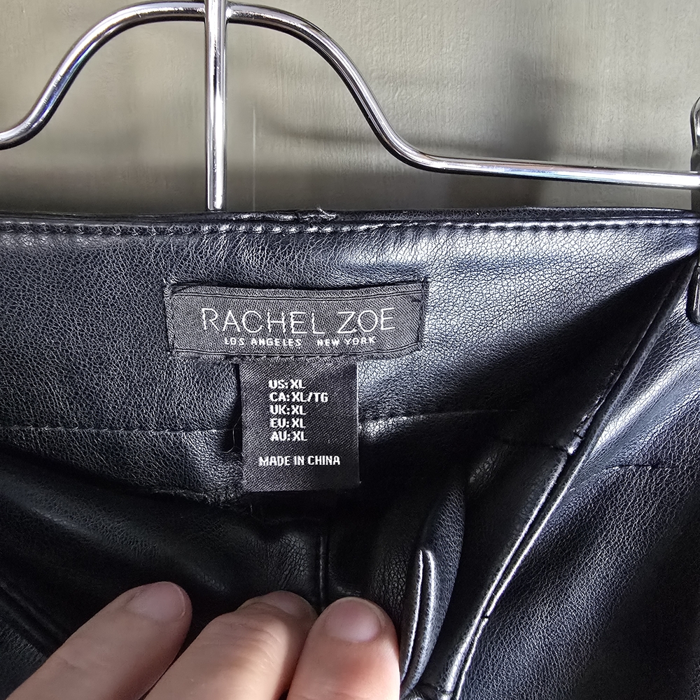 Rachel Zoe Midnight Black Faux Leather Trousers